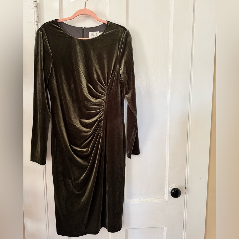 Eliza J Olive Velvet Dress
